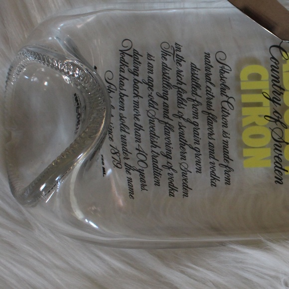 Absolut Citron Vodka bottle , melted flattened bottle with cheese knife - Picture 5 of 7